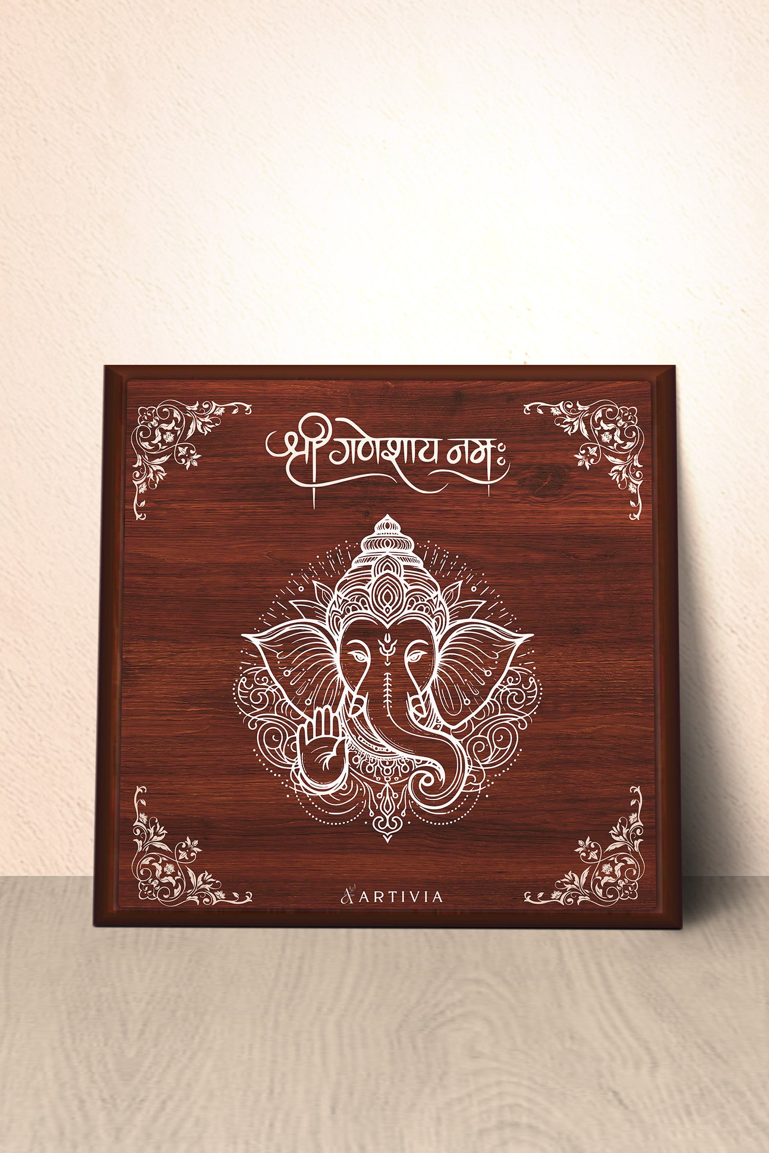 Ganesh Ji Brown Frame – 12X12